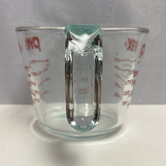 Vintage Pyrex 1Cup 8 Oz 250 ml Clear Glass Measuring Cup Red Markings‎ #28 USA - Picture 4 of 6